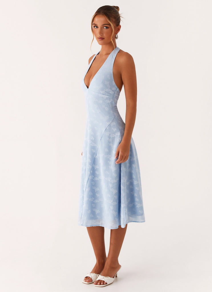 Sashi Halterneck Midi Dress - Pale Blue