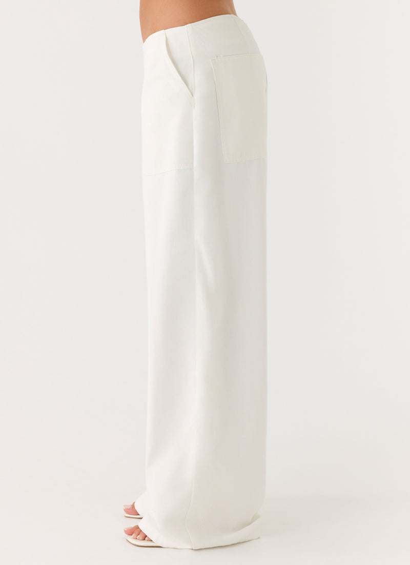 Seethal Low Rise Pants - White