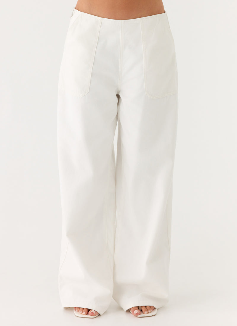 Seethal Low Rise Pants - White