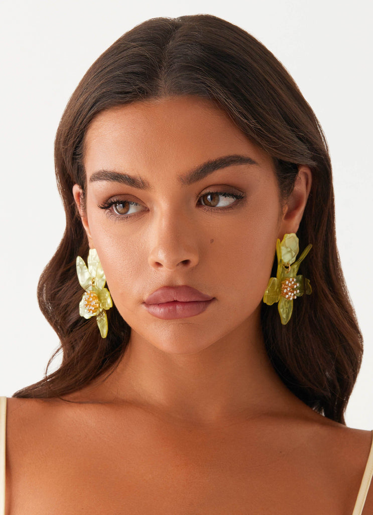 Siesta Flower Earrings - Yellow