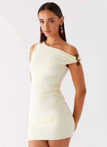 Seraphina One Shoulder Mini Dress - Yellow