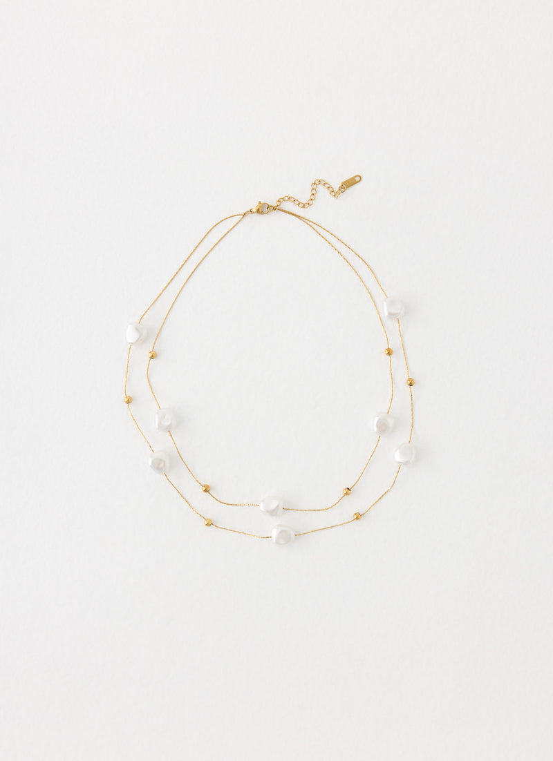 Serena Pearl Necklace - Pearl/Gold