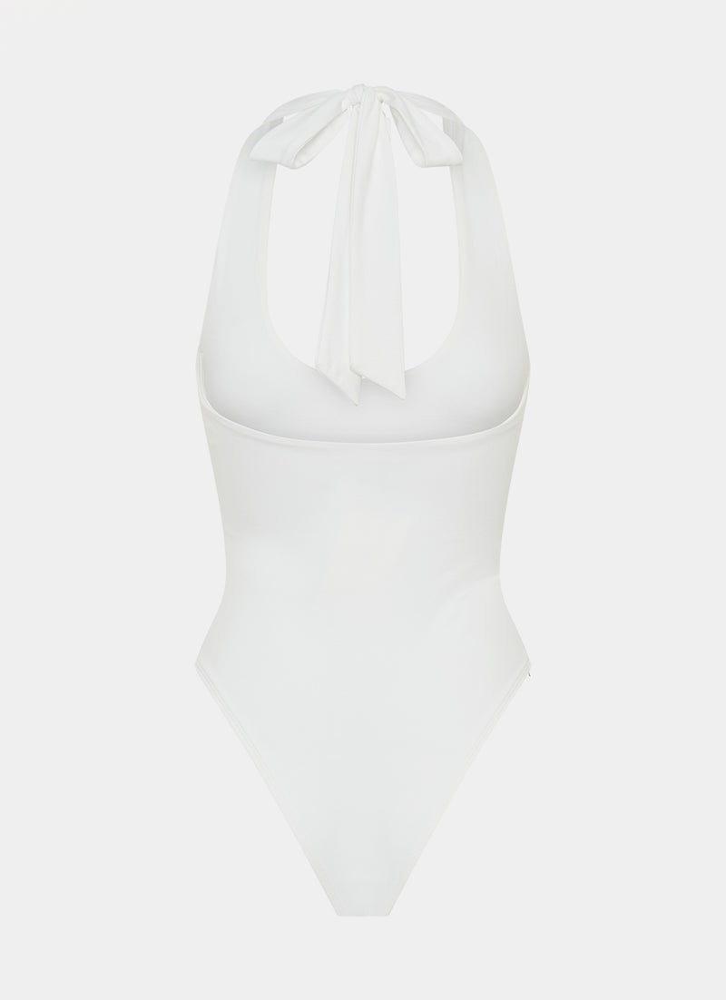 Set The Scene Halter Bodysuit - White