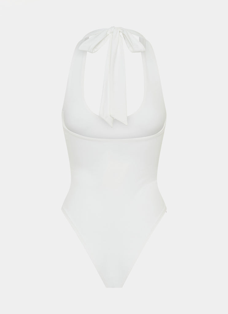 Set The Scene Halter Bodysuit - White