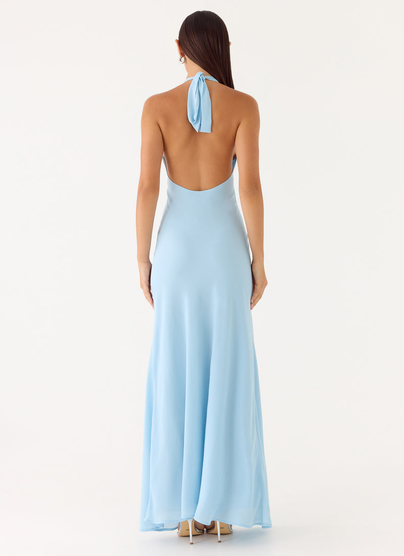 Sharpay Halter Maxi Dress - Pale Blue