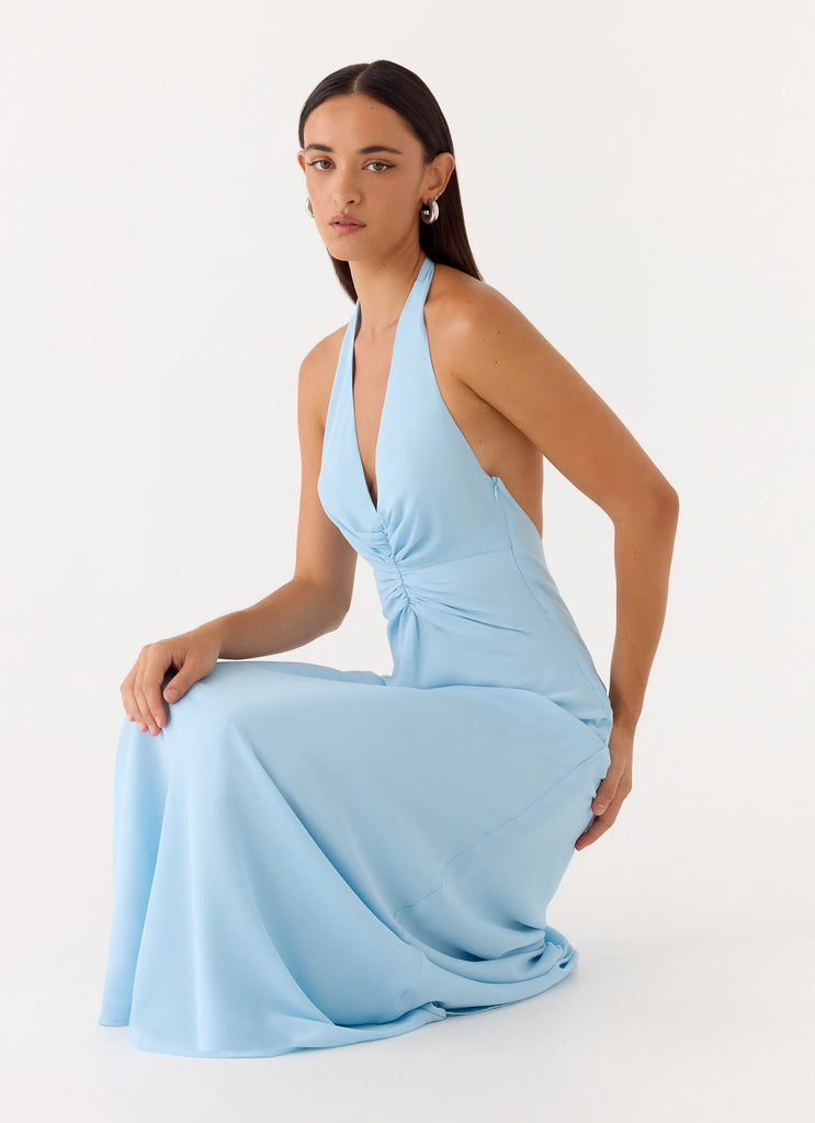 Sharpay Halter Maxi Dress - Pale Blue Peppermayo Sharpay Halter Maxi Dress - Pale Blue Peppermayo