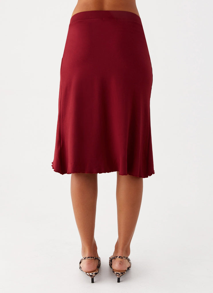 She s A Lady Midi Skirt Red