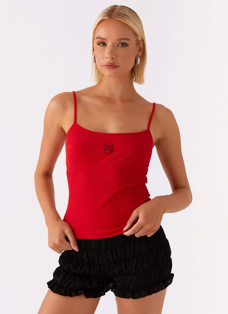 Signature Monogram Cami - Red