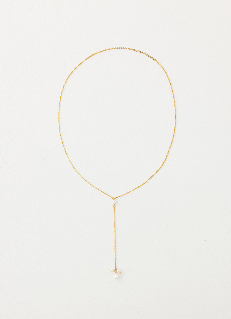 Silhouette Pearl Necklace - Gold