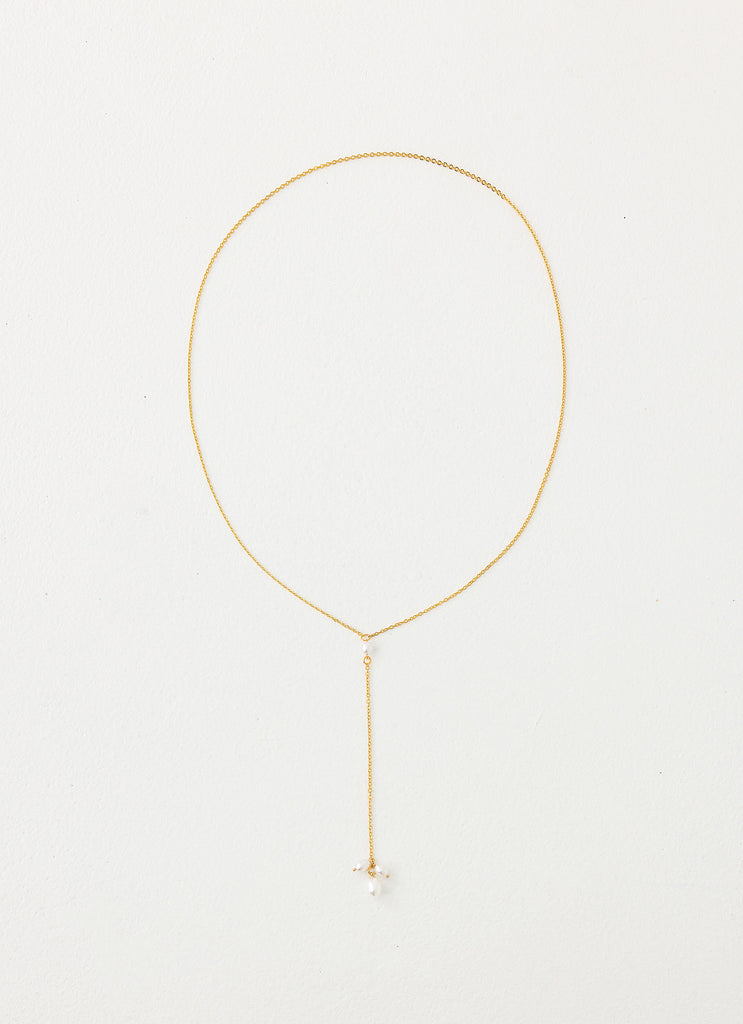Silhouette Pearl Necklace - Gold