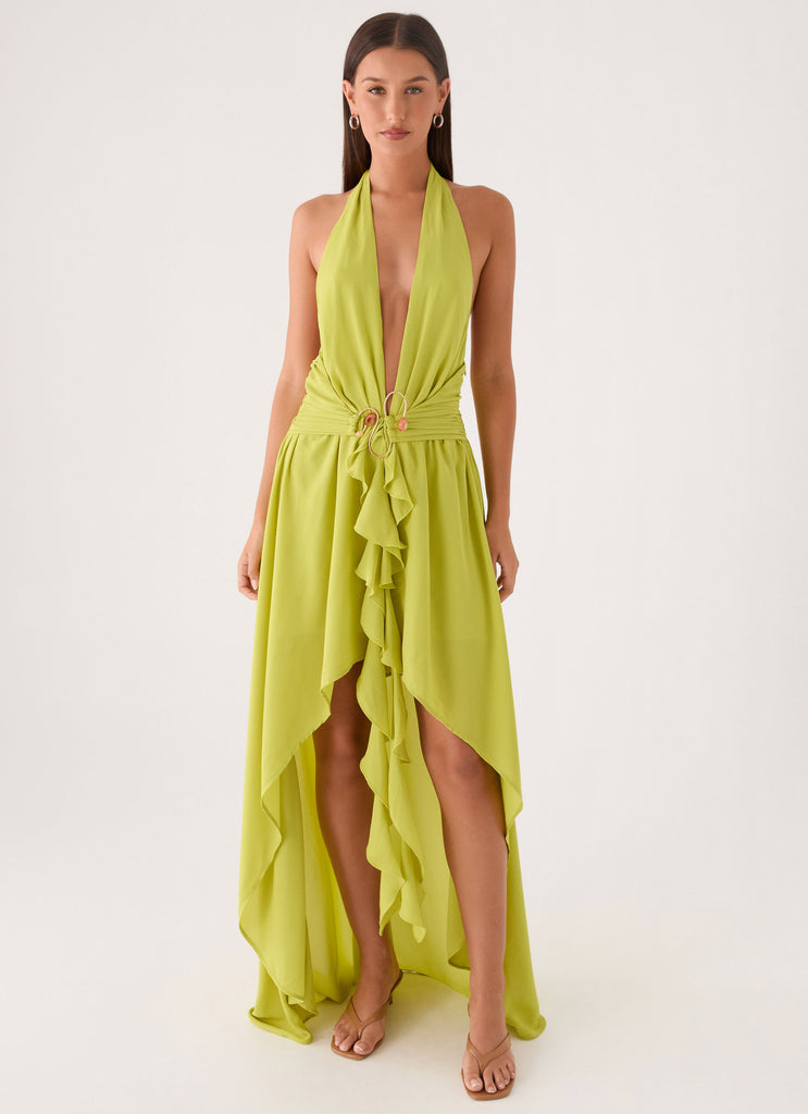 slim fit dress slacks Sinead Halter Maxi Dress