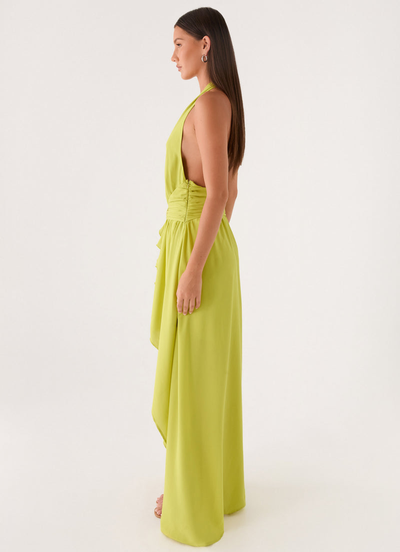Sinead Halter Maxi Dress - Lime