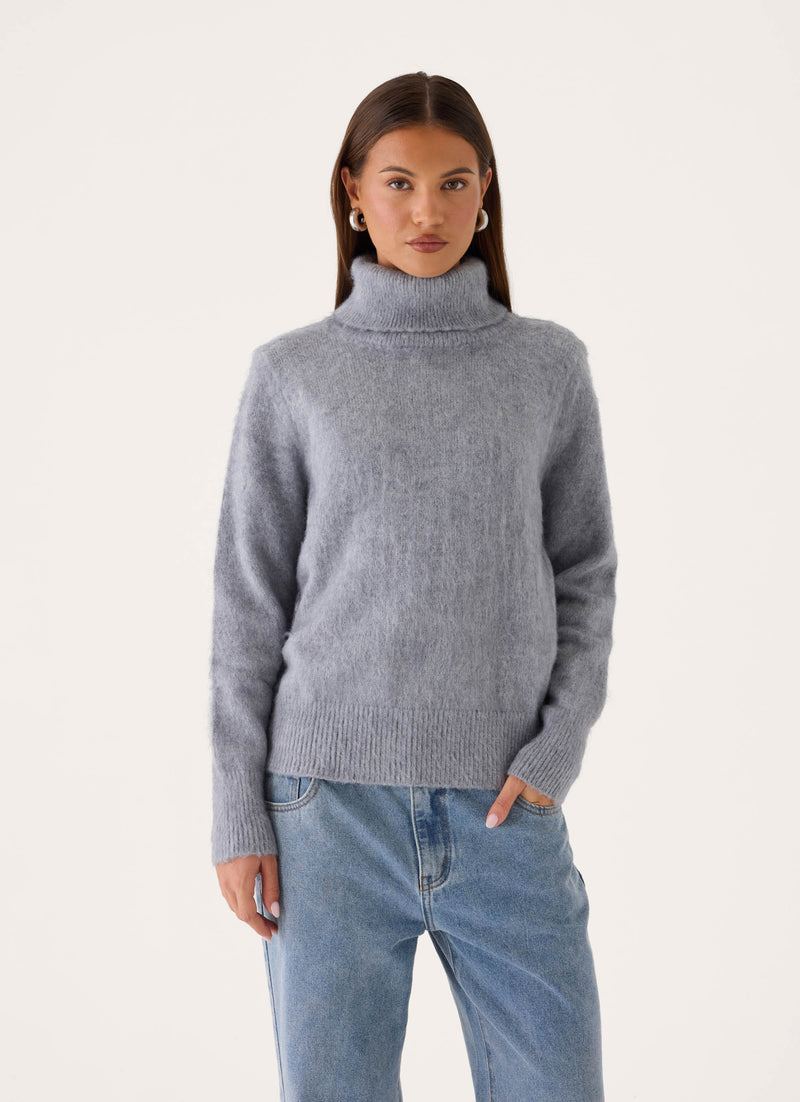 Snow Muse Knit Sweater - Grey