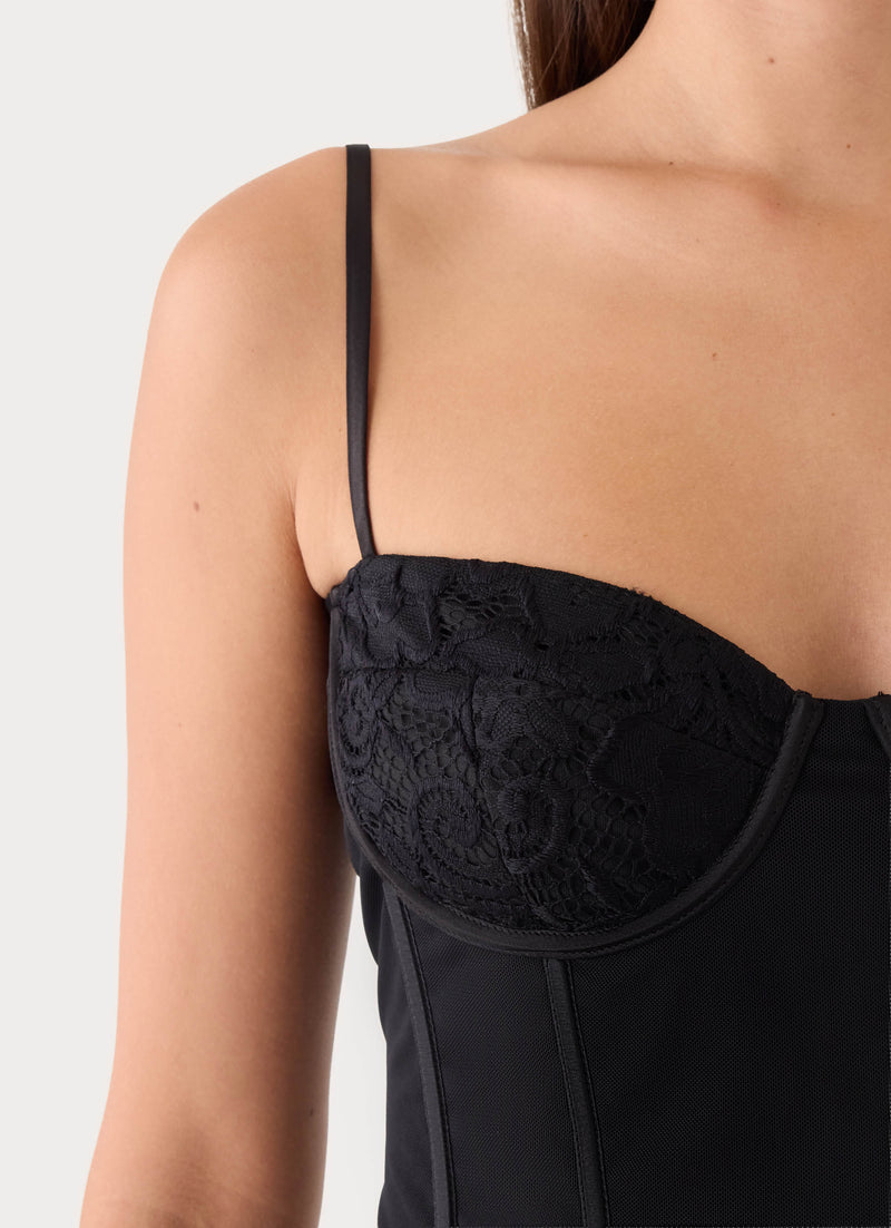 Sofiya Mesh Corset - Black