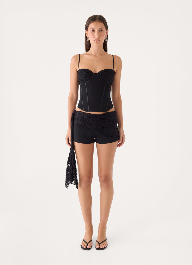 Sofiya Mesh Corset - Black