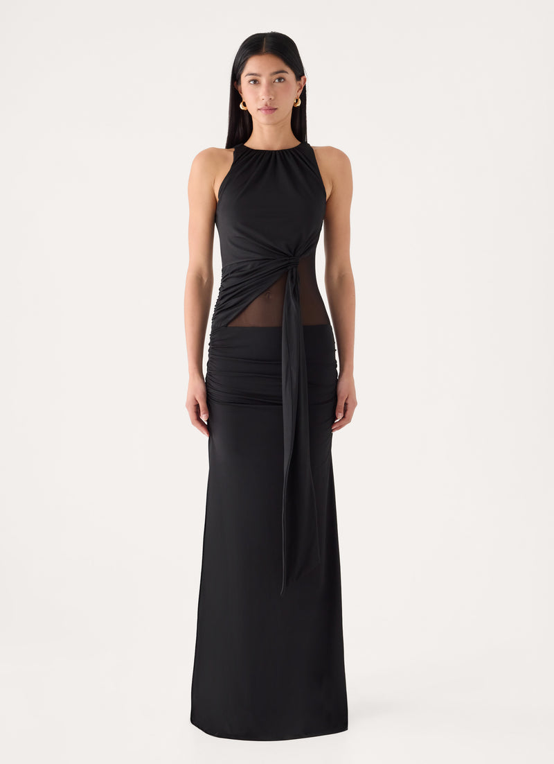 Solaka Sash Maxi Dress - Black