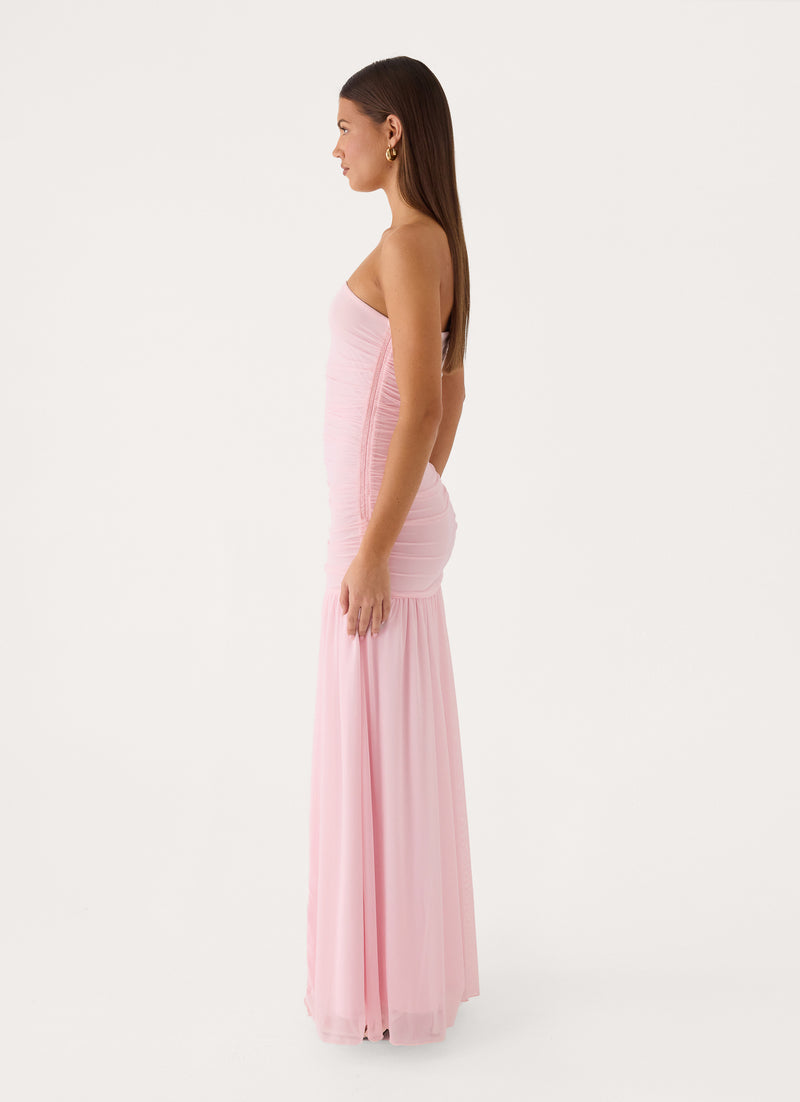 Solea Strapless Maxi Dress - Cotton Candy Pink