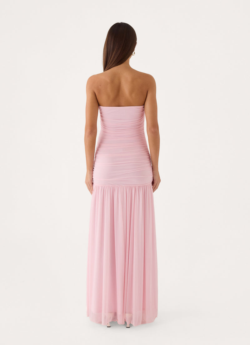 Solea Strapless Maxi Dress - Cotton Candy Pink