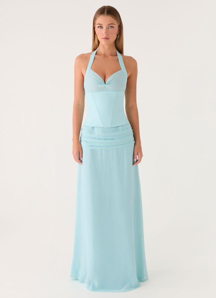 aqua corset maxi dress Soneva Corset Maxi Dress