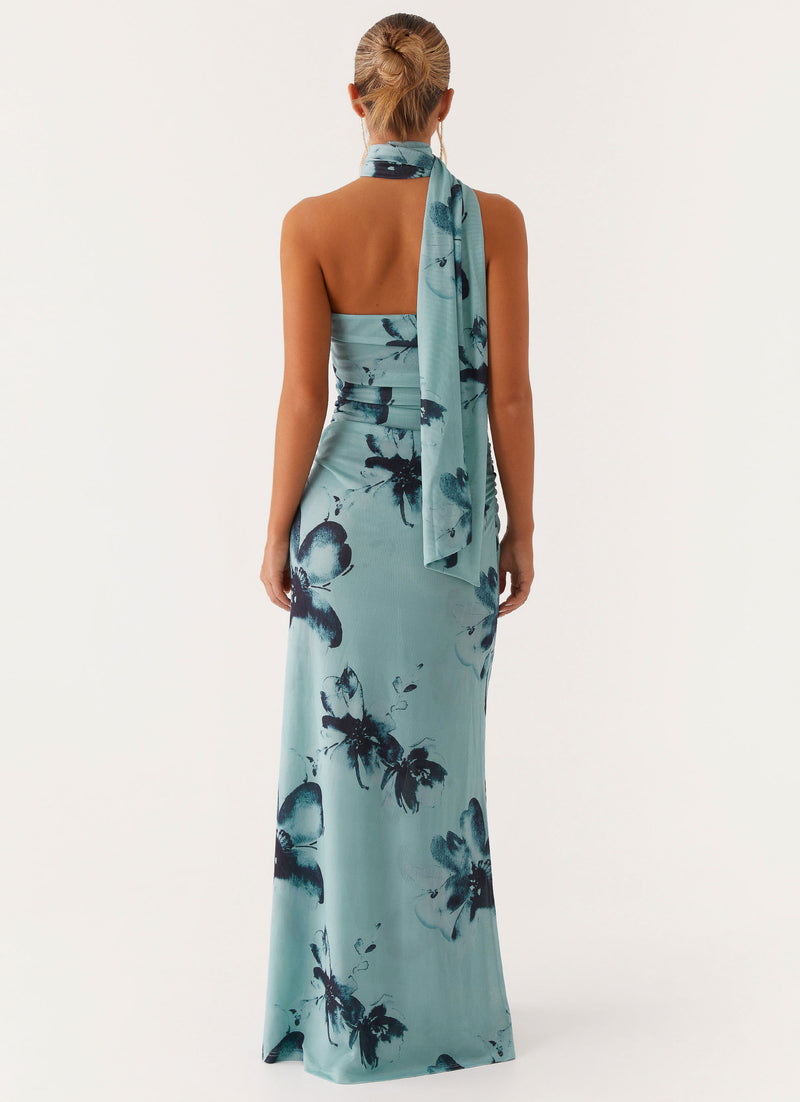 Songbird Maxi Dress - Blue Black Floral
