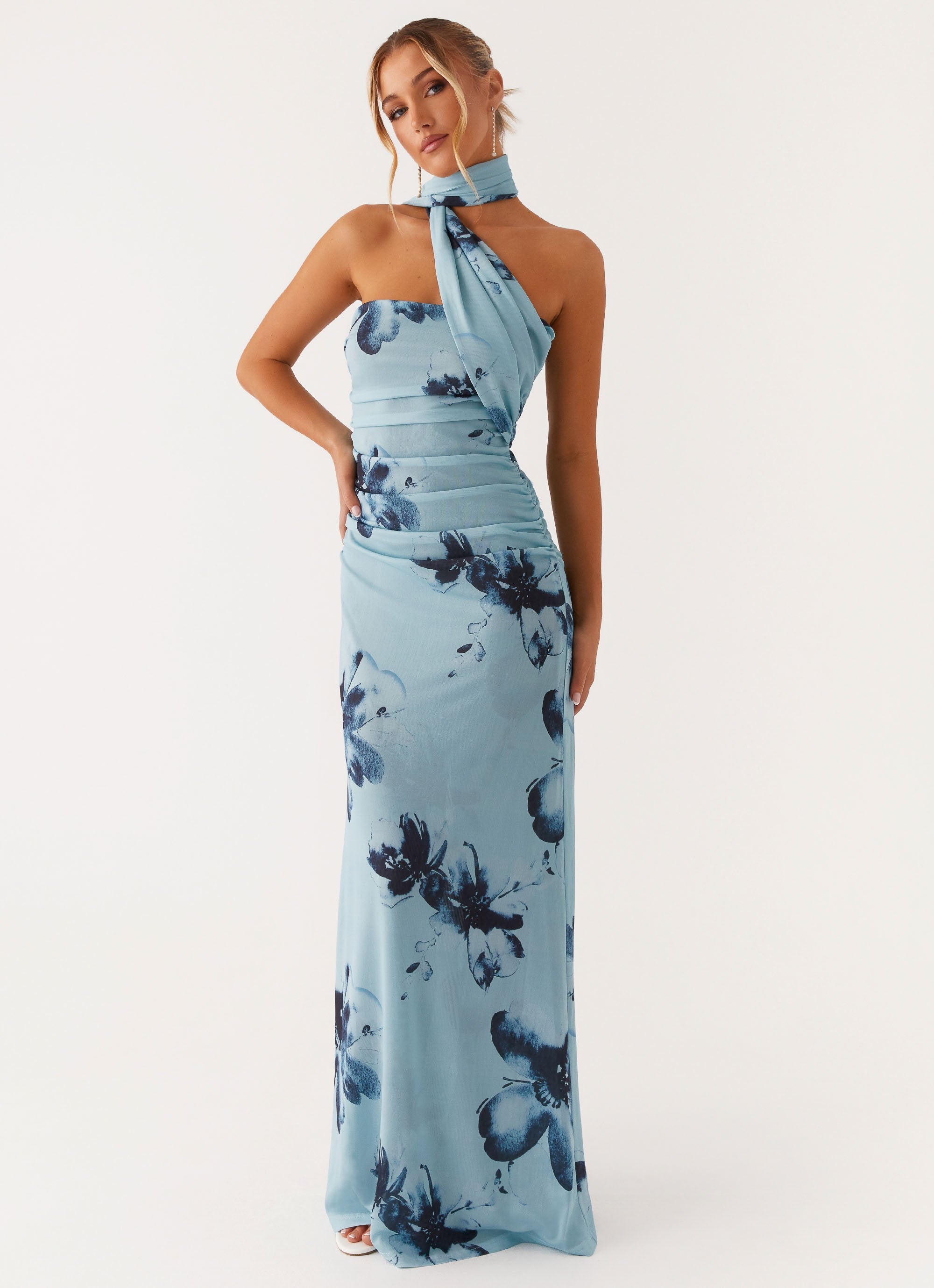 Songbird Maxi Dress - Blue Black Floral – Peppermayo