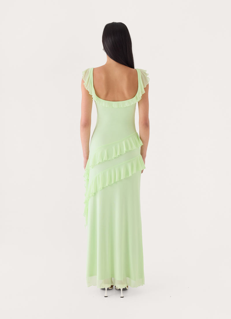 Soreline Ruffle Maxi Dress - Soft Lime