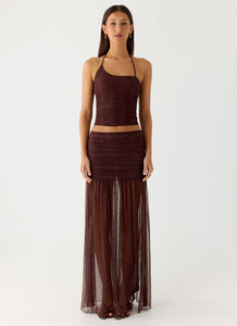 Sparkling Night Maxi Skirt - Chocolate