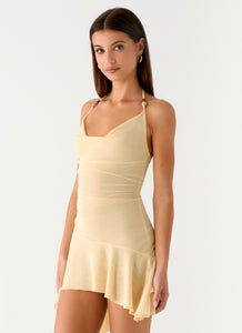 Spiced Sunset Mini Dress - Baby Yellow