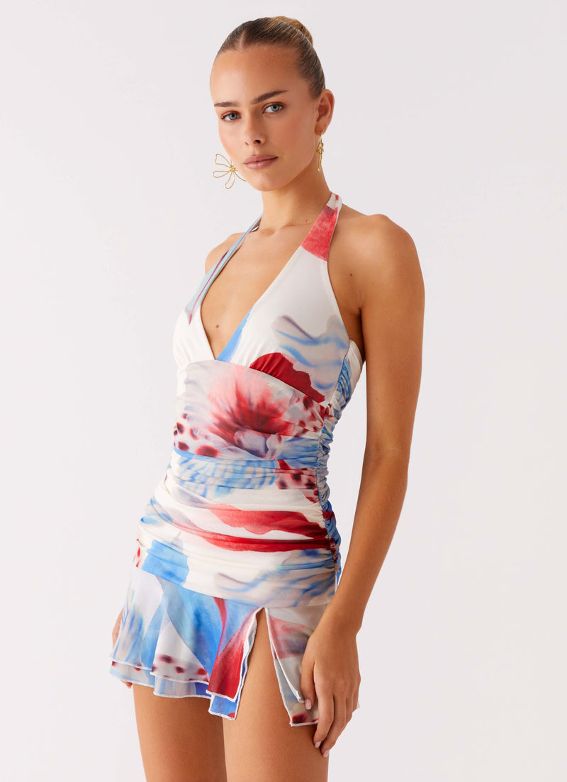 Starlit Night Mini Dress - Deep Sea Bloom