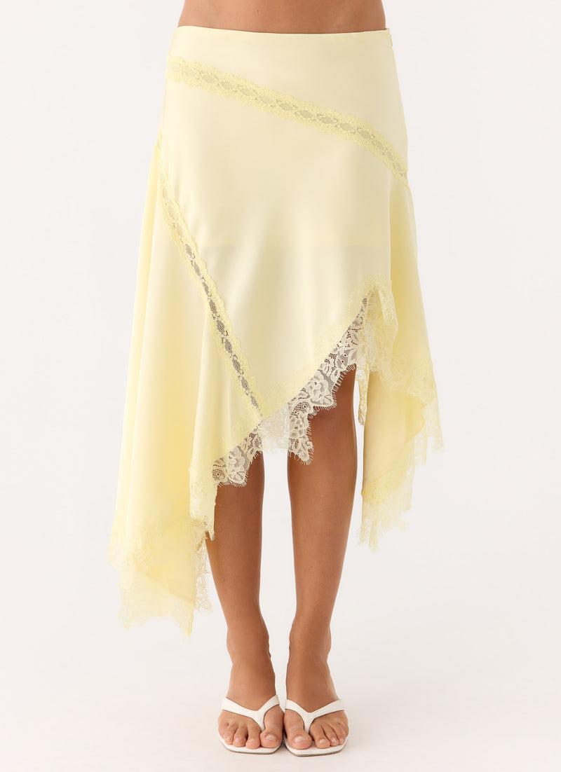 Suay Asymmetrical Midi Skirt - Yellow