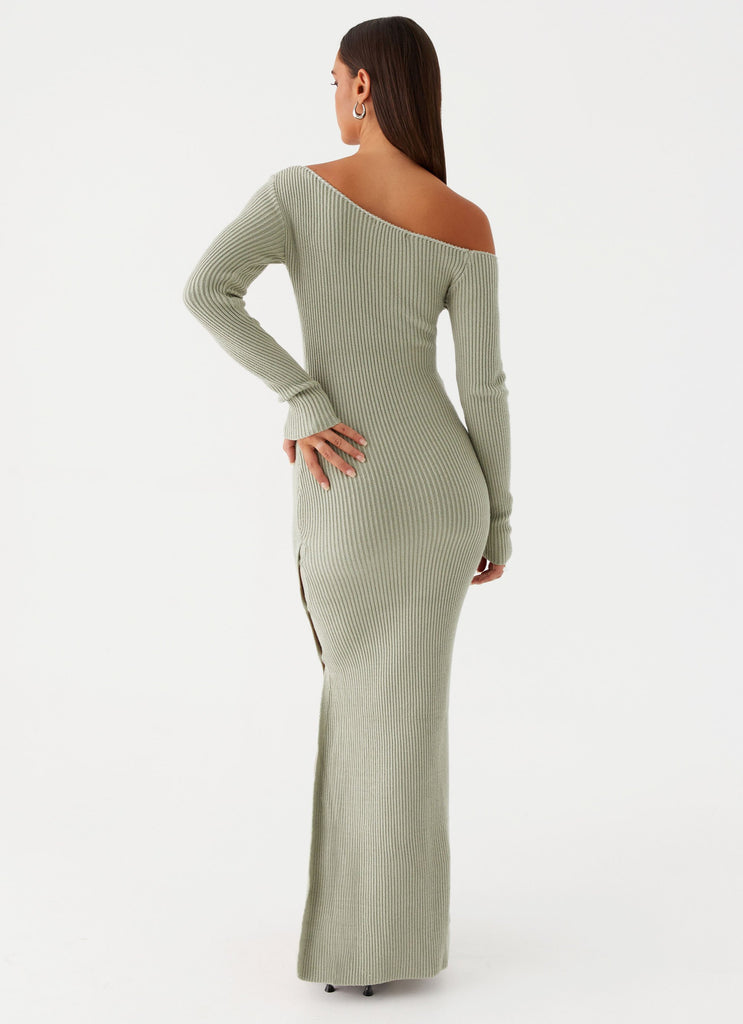 Womens Sukhi Maxi Dress in the colour Khaki in front of a light grey background