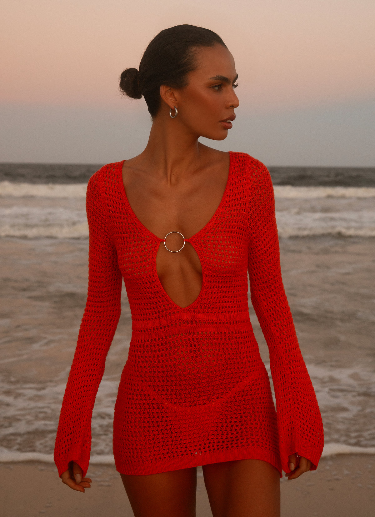 Sunriser Crochet Mini Dress