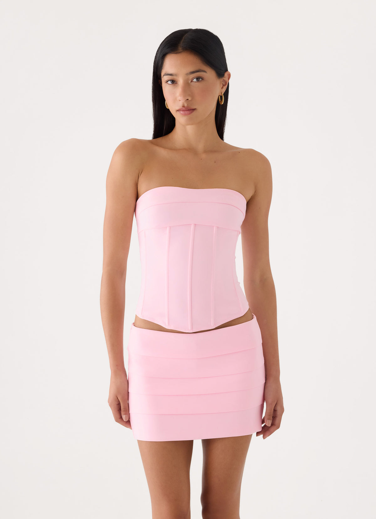 Super Model Crepe Corset Top - Pink