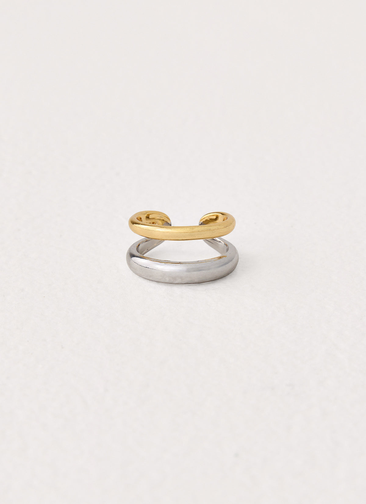 Sweet Contrast Ring - Gold Silver Metal