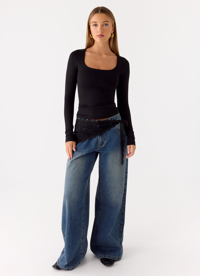 Sweet Thing Lace Scarf - Black