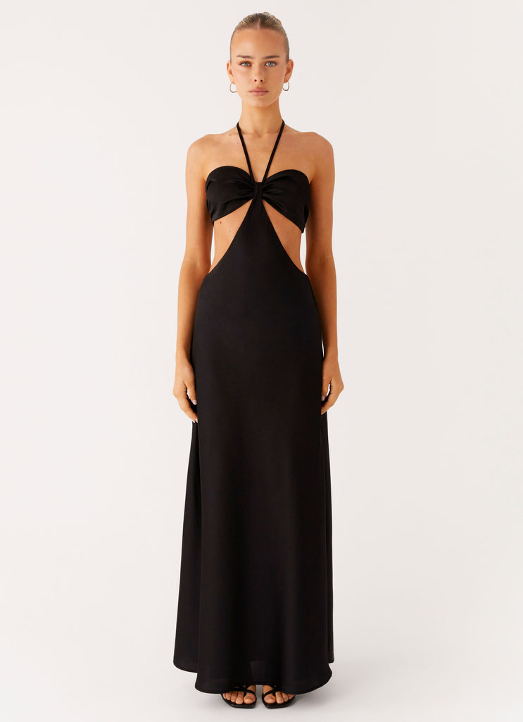 Sweetheart Cut Out Maxi Dress - Black
