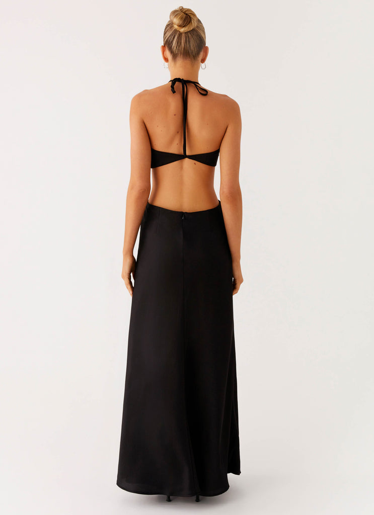 Sweetheart Cut Out Maxi Dress - Black