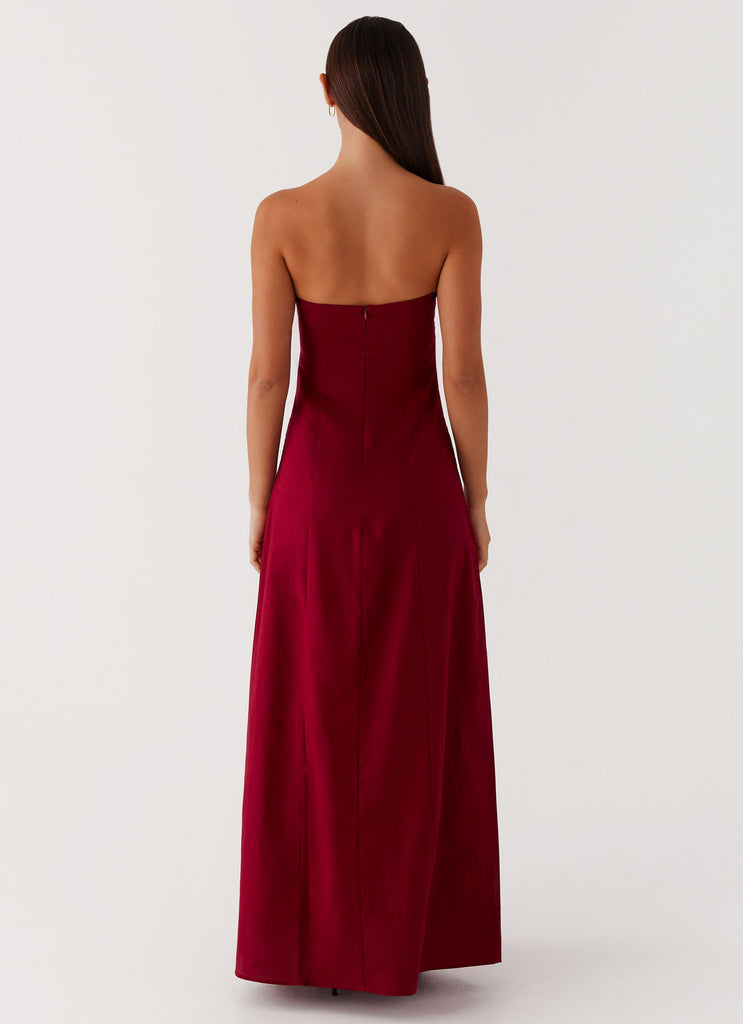 Tayla Linen Maxi Dress - Red