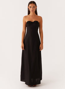 Tayla Linen Maxi Dress - Black