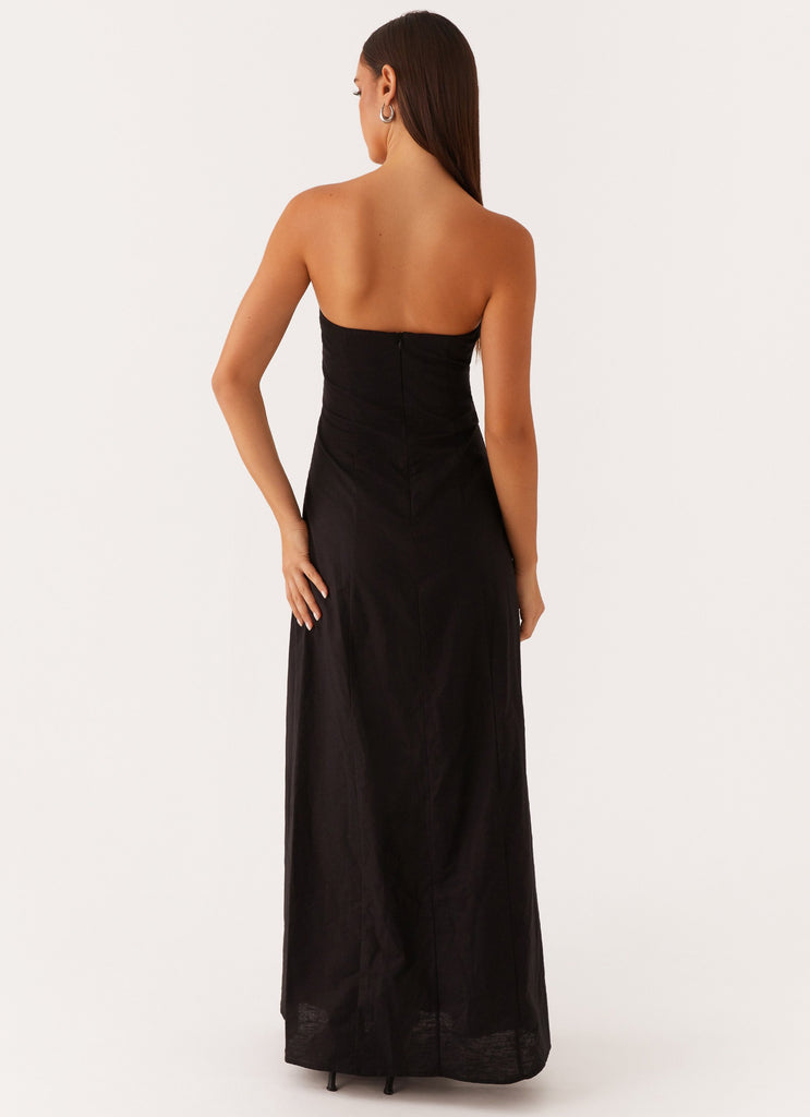 Tayla Linen Maxi Dress - Black