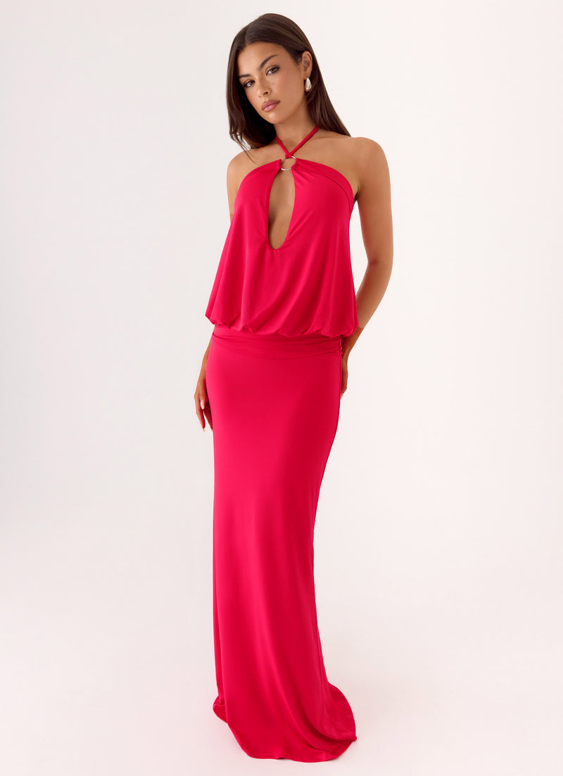 Telling You Maxi Dress - Red Magenta