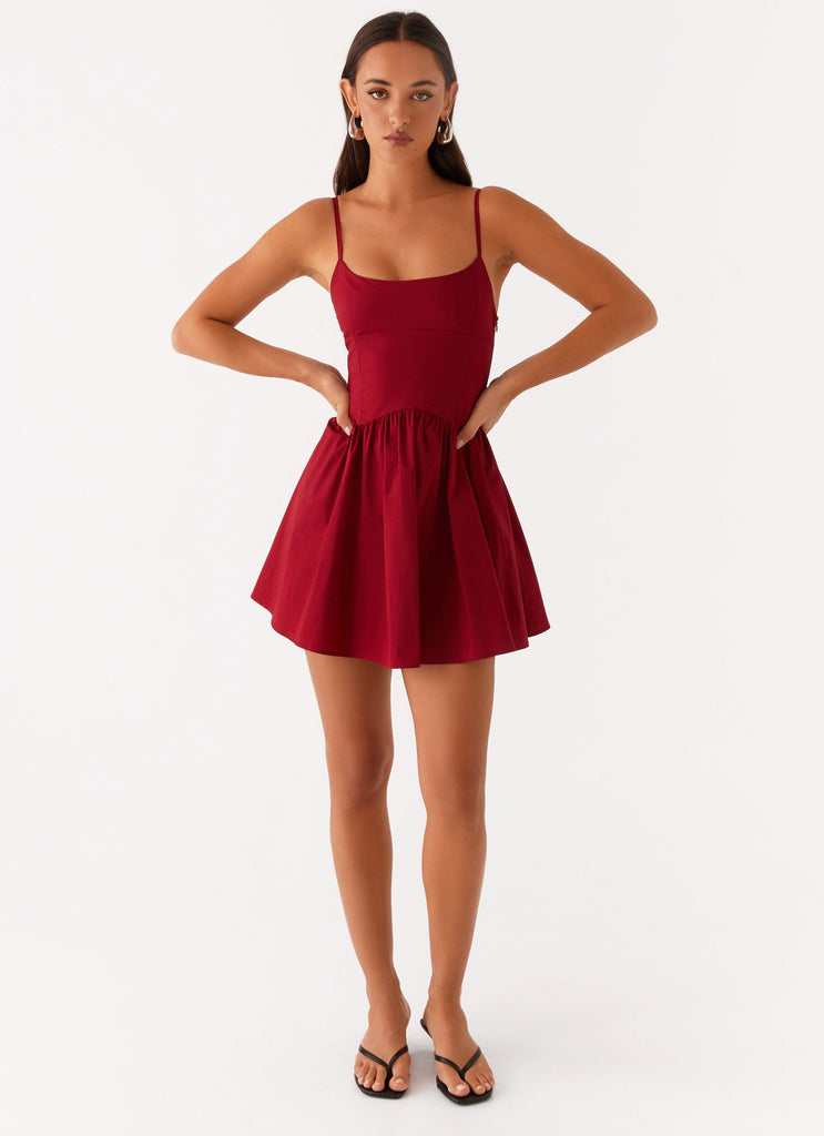 Tesoro Mio Mini Dress - Maroon