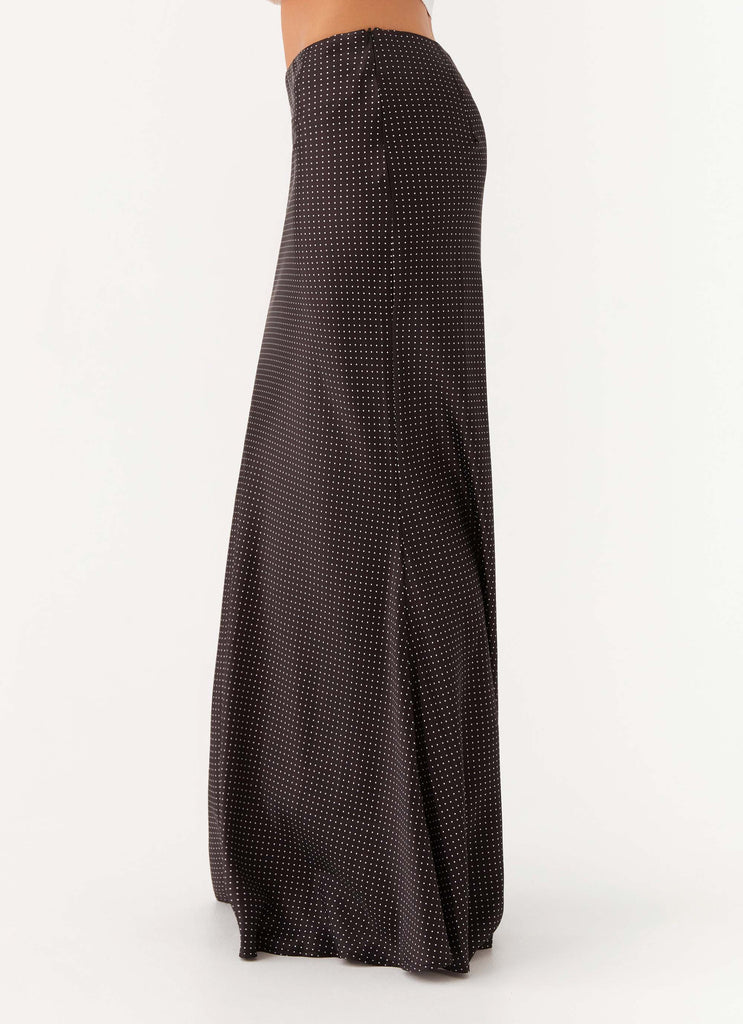 Theadora Maxi Skirt - Black Polkadot