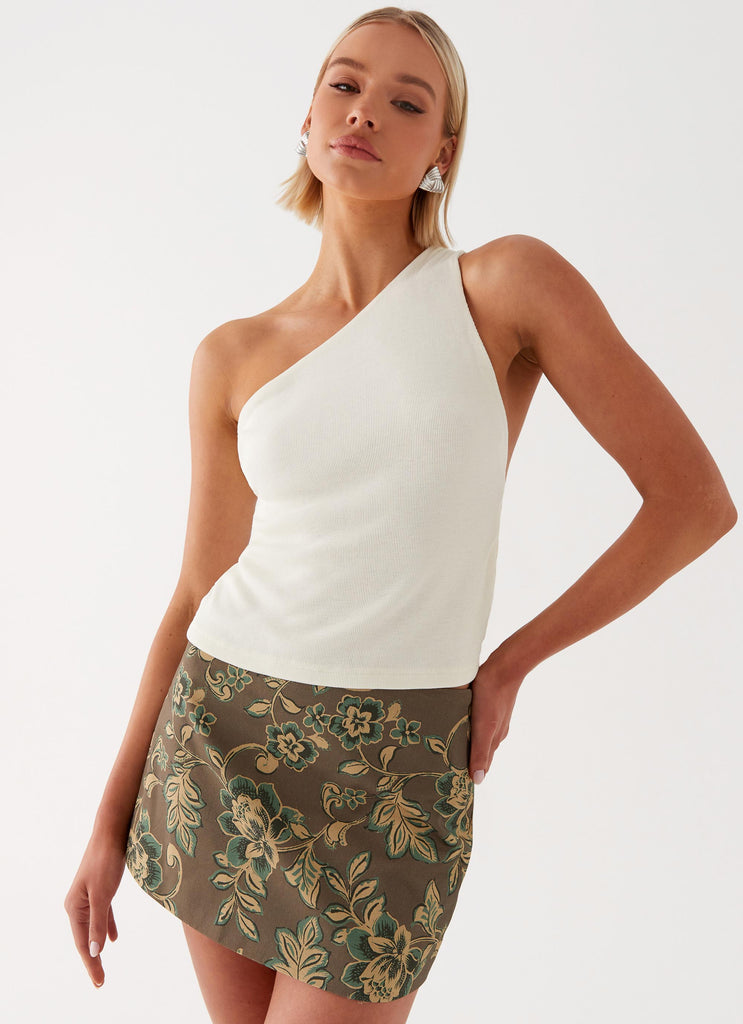 Tonnie Floral Mini Skirt Brown Floral Peppermayo