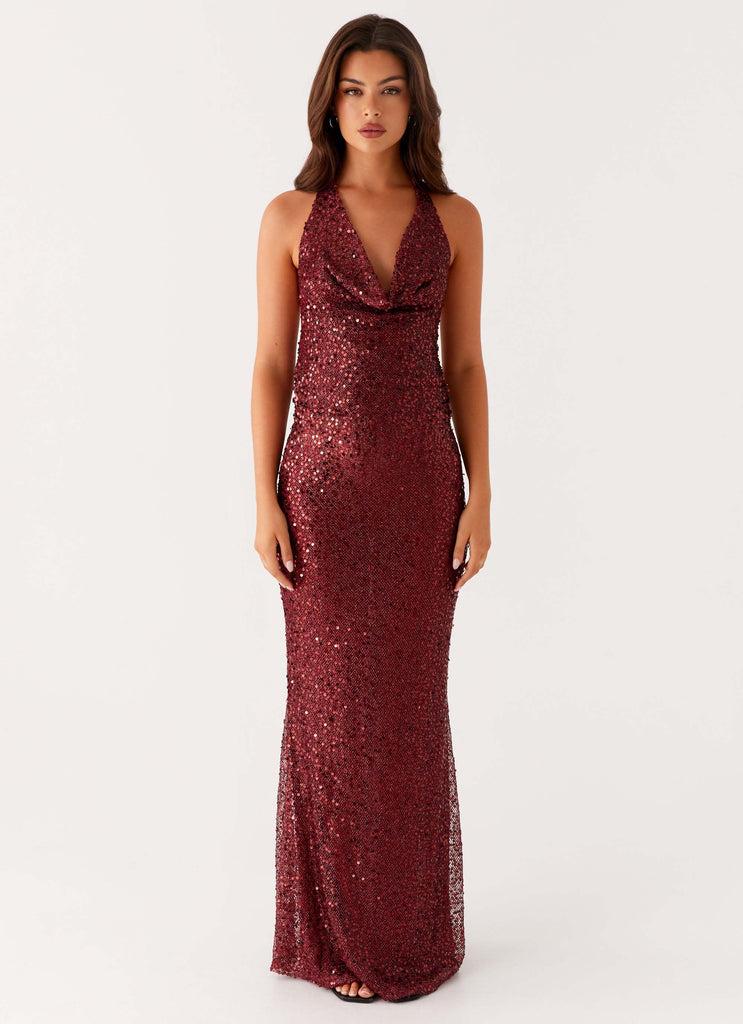 Treasured Sequin Maxi Dress - Fuchsia Peppermayo Treasured Sequin Maxi Dress - Fuchsia Peppermayo