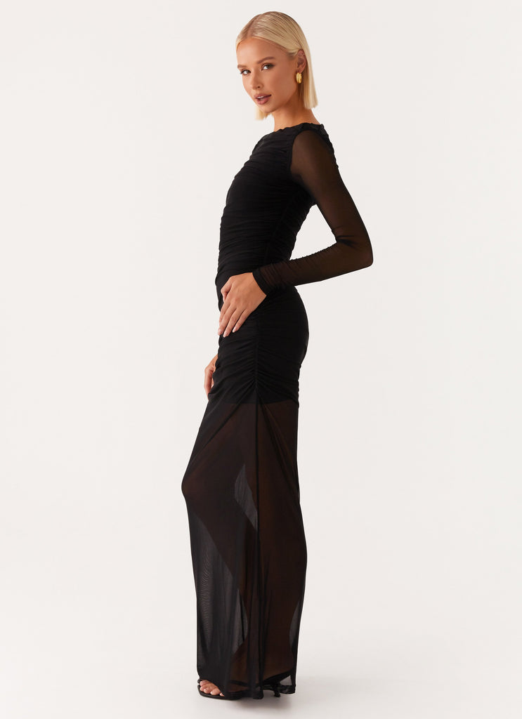 Truly you Mesh Maxi Dress - Black