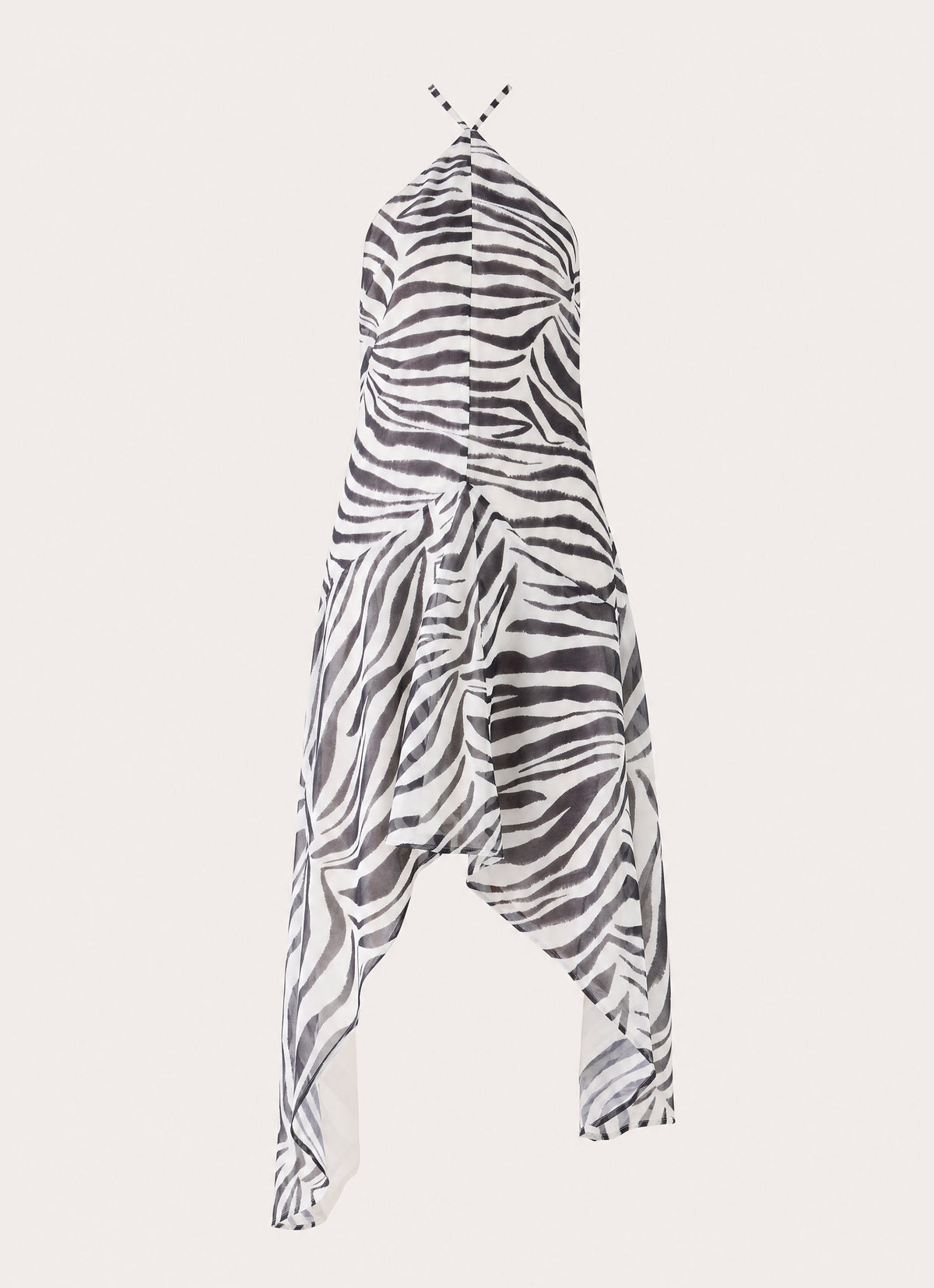 Tunelia Asymmetric Midi Dress - Zebra