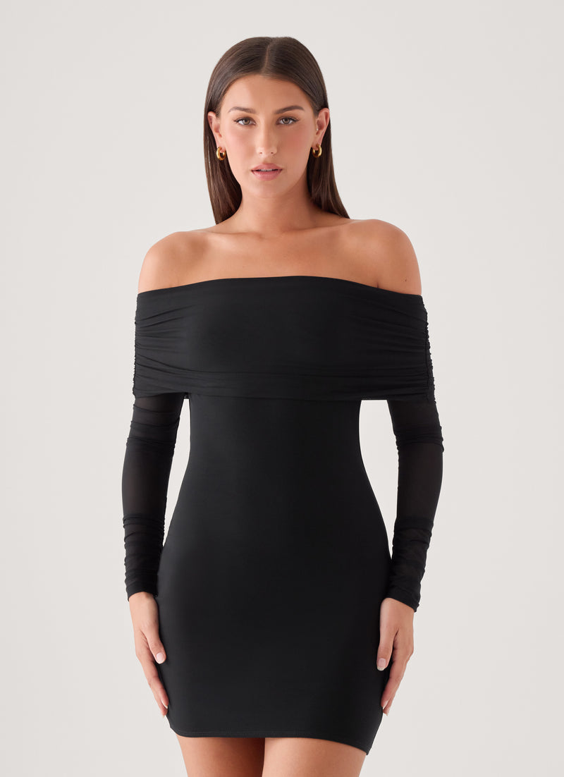 Turn Heads Mini Dress - Black