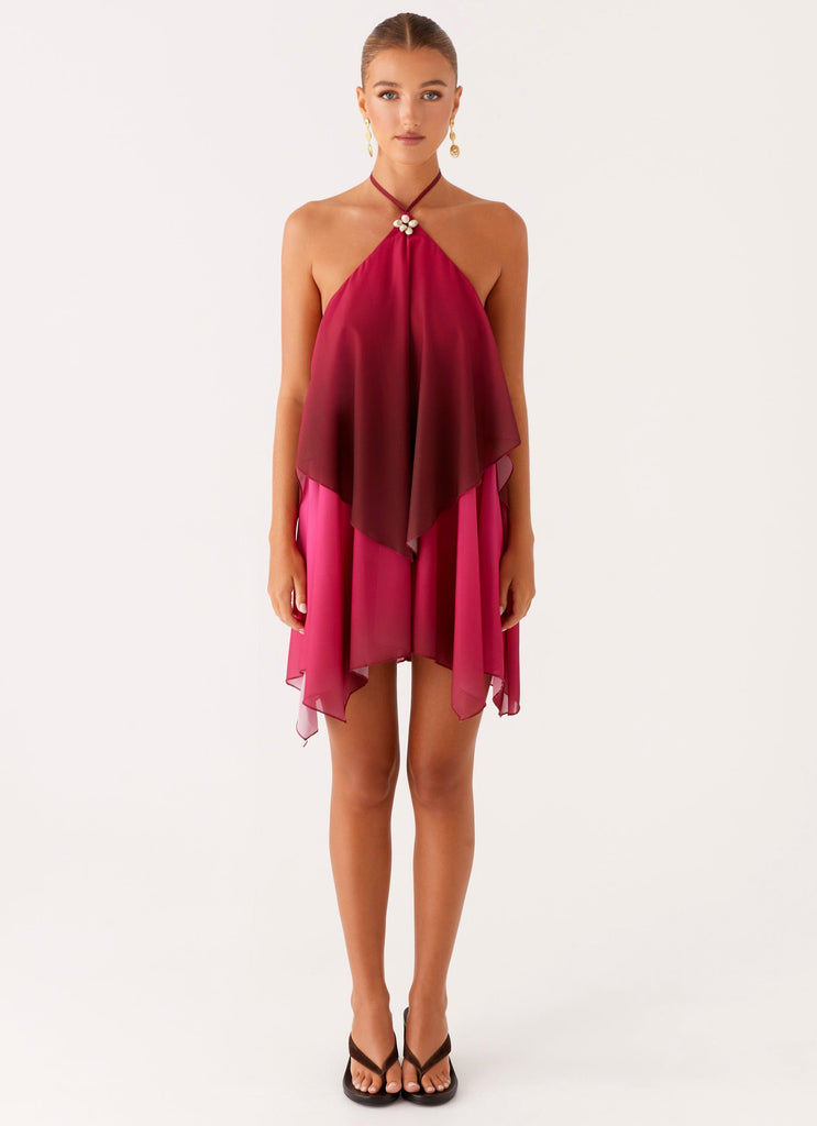 Twin Flame Mini Dress - Fuchsia Gradient