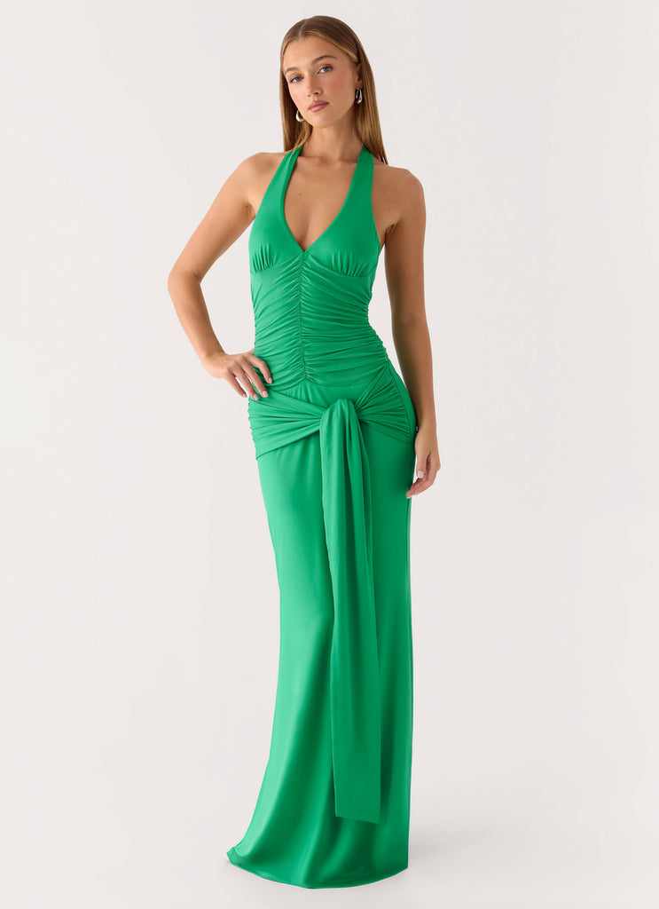 Tylan Halter Maxi Dress - Emerald Green  Peppermayo